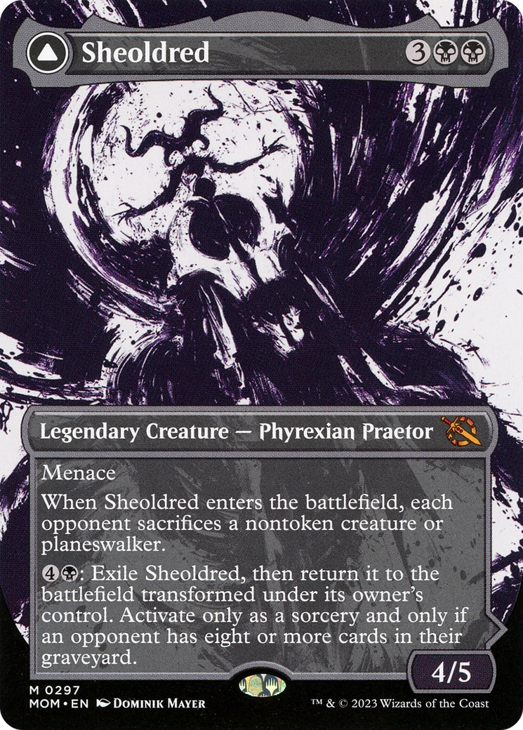 Image of Sheoldred (Showcase) (MOM-297) - March of the Machine: (Showcase) (Borderless) Foil