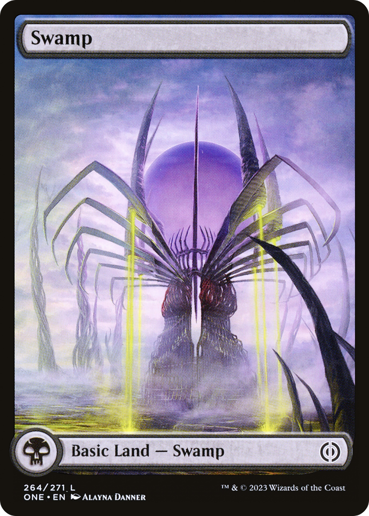 Image of Swamp (264) - Full Art (ONE-264) - Phyrexia: All Will Be One Foil