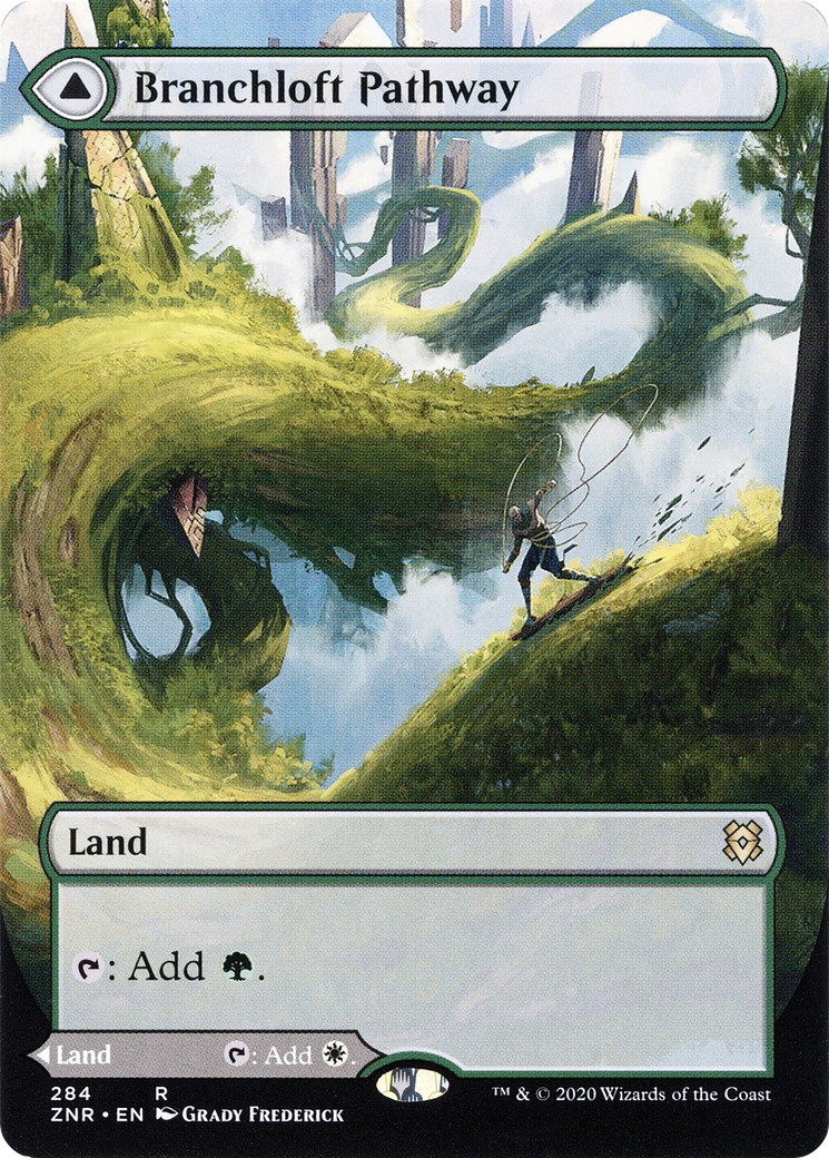 Image of Branchloft Pathway (Borderless) (ZNR-284) - Zendikar Rising: (Showcase) (Borderless) Foil