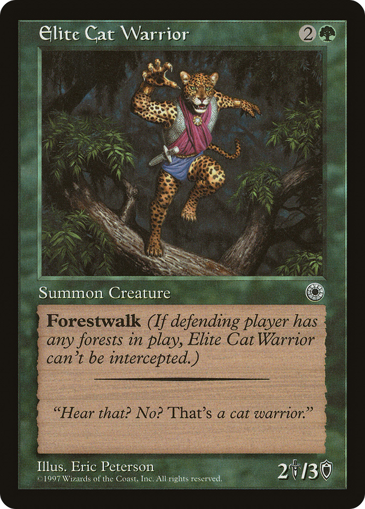 Image of Elite Cat Warrior (Flavor Text) (POR-) - Portal
