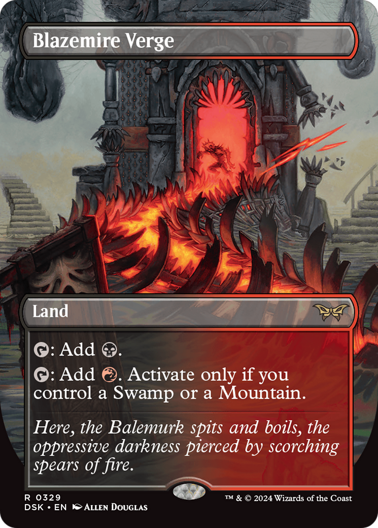 Image of Blazemire Verge (Borderless) (DSK-329) - Duskmourn: House of Horror (Borderless)