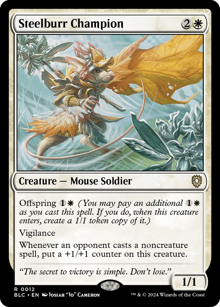 Image of Steelburr Champion (BLC-012) - Bloomburrow Commander