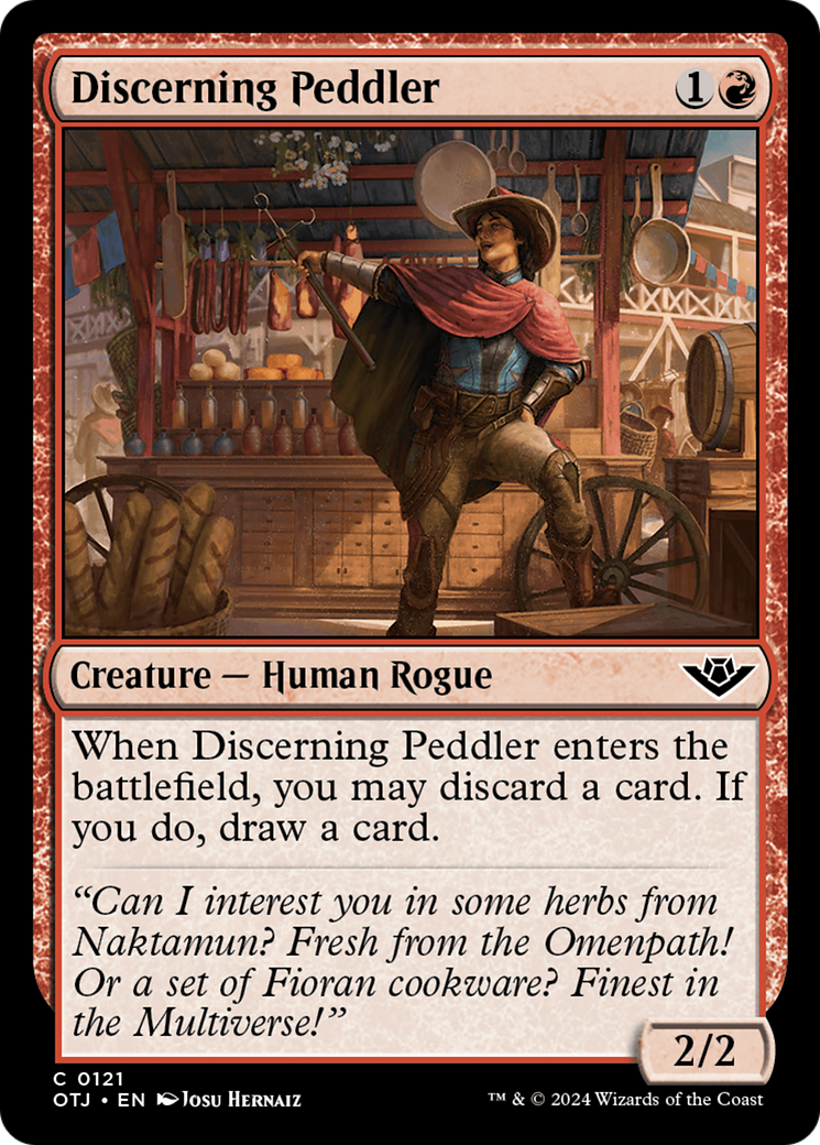 Image of Discerning Peddler (OTJ-121) - Outlaws of Thunder Junction Foil