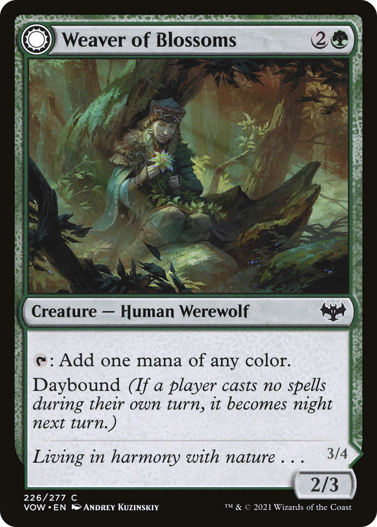 Image of Weaver of Blossoms (VOW-226) - Innistrad: Crimson Vow: (Double Faced Transform) Foil