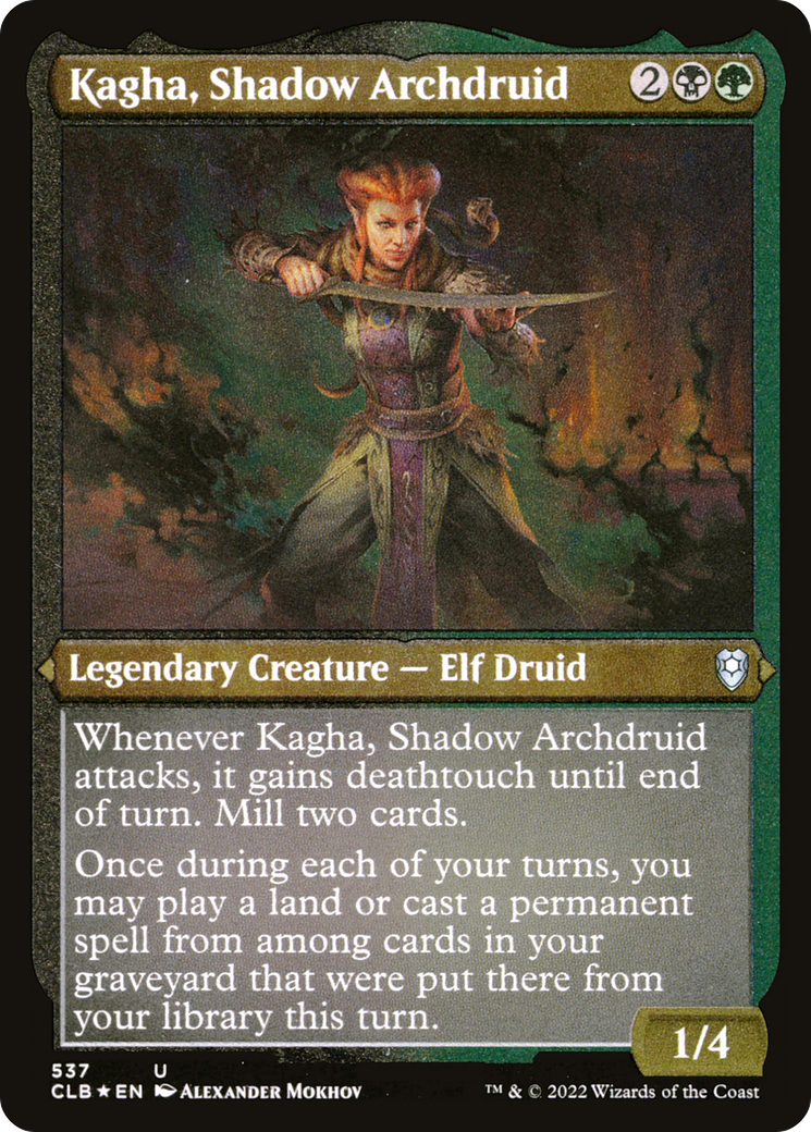 Image of Kagha, Shadow Archdruid (CLB-537) - Commander Legends: Battle for Baldur's Gate Etched Foil