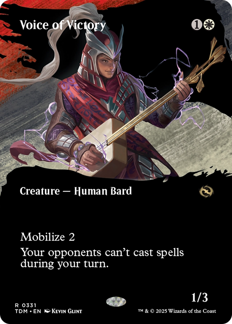 Image of Voice of Victory (Borderless) (TDM-331) - Tarkir: Dragonstorm: (Showcase) (Borderless) Foil