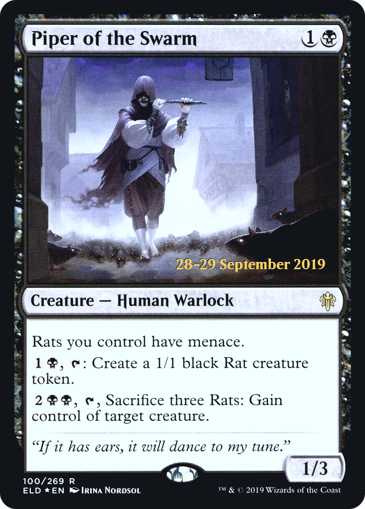 Image of Piper of the Swarm (PRE-100S) - Throne of Eldraine Promos Foil