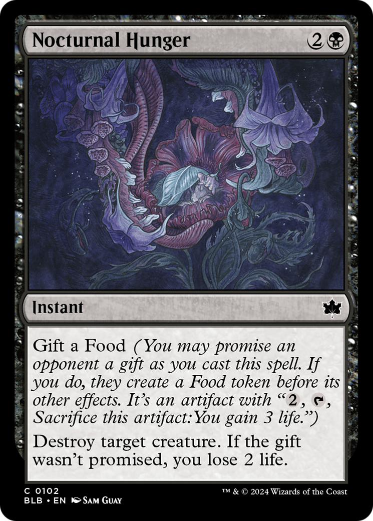 Image of Nocturnal Hunger (BLB-102) - Bloomburrow Foil