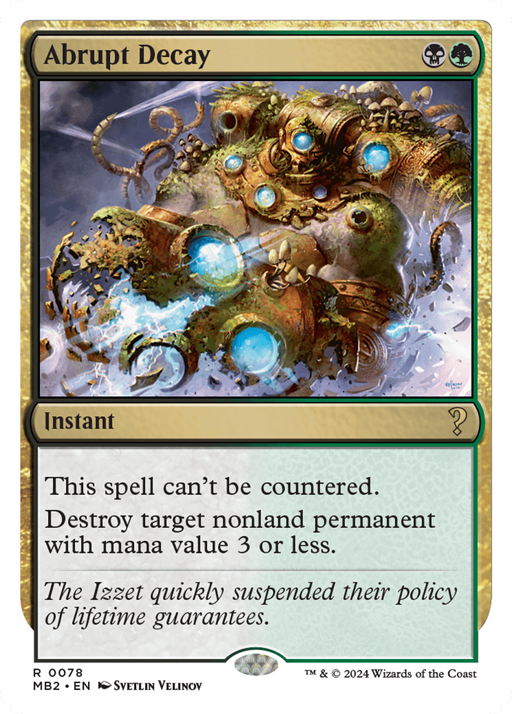 Image of Abrupt Decay (White Border) (MB2-078) - Mystery Booster 2