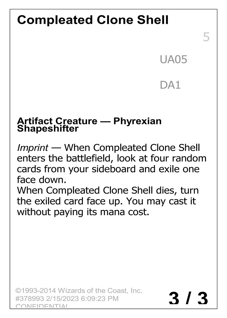 Image of Compleated Clone Shell (UNK-UA05A) - Unknown Event