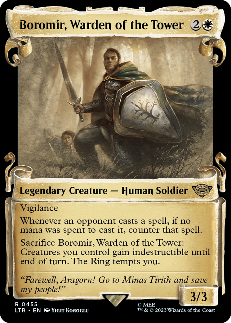 Image of Boromir, Warden of the Tower (Showcase Scrolls) (LTR-455) - The Lord of the Rings: Tales of Middle-earth: (Showcase)