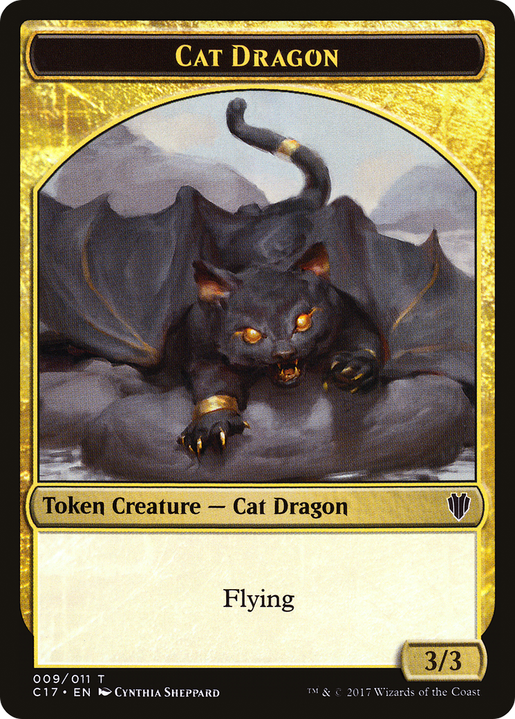 Image of Cat Dragon // Dragon (007) Double-Sided Token (C17-009) - Commander 2017 Tokens