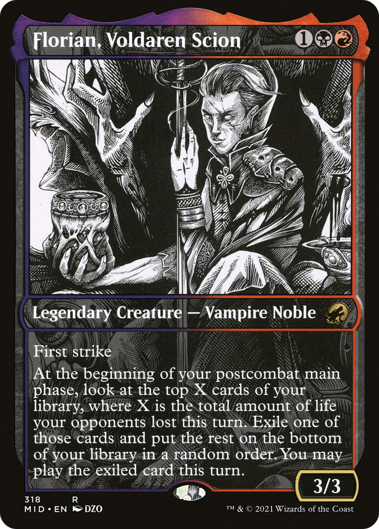 Image of Florian, Voldaren Scion (Showcase) (MID-318) - Innistrad: Midnight Hunt: (Showcase) Foil