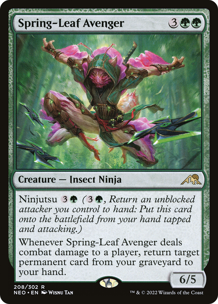 Image of Spring-Leaf Avenger (NEO-208) - Kamigawa: Neon Dynasty Foil
