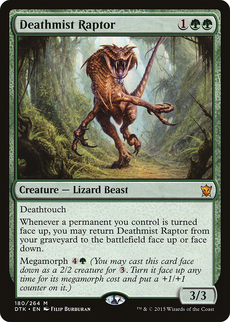 Image of Deathmist Raptor (DTK-180) - Dragons of Tarkir Foil