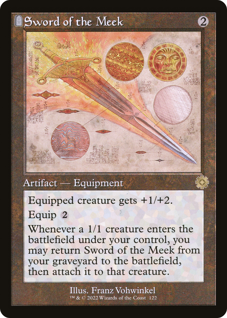 Image of Sword of the Meek (Schematic) (BRR-122) - The Brothers' War Retro Artifacts: (tombstone)