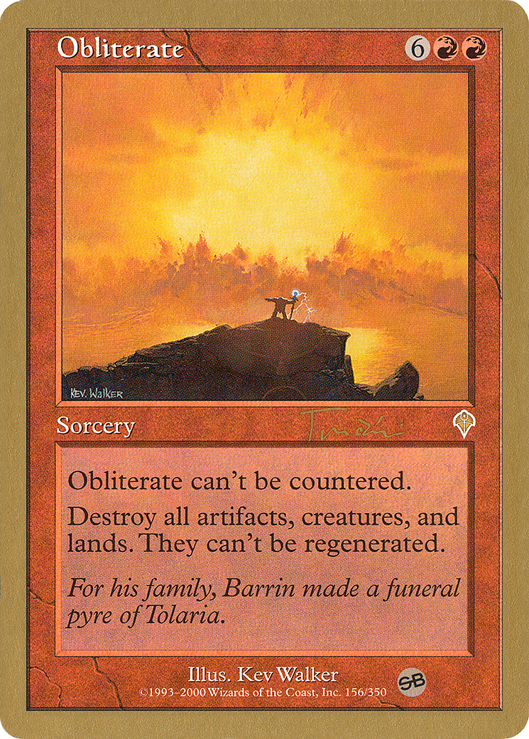 Image of Obliterate - 2001 Jan Tomcani (INV) (SB) (WCD-) - World Championship Decks 2001