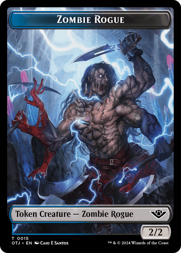 Image of Zombie Rogue (TOTJ-015) - Outlaws of Thunder Junction Tokens Foil