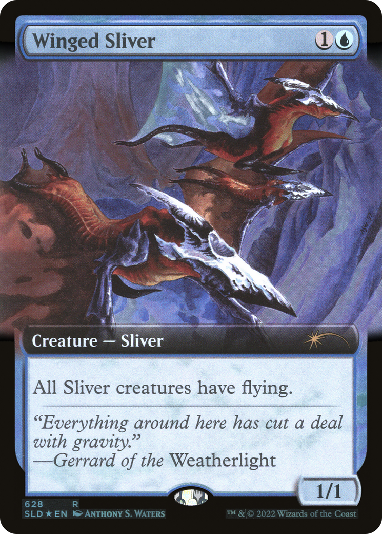 Image of Winged Sliver (Extended Art) (SLD-628) - Secret Lair Drop: (Extended Art) Foil
