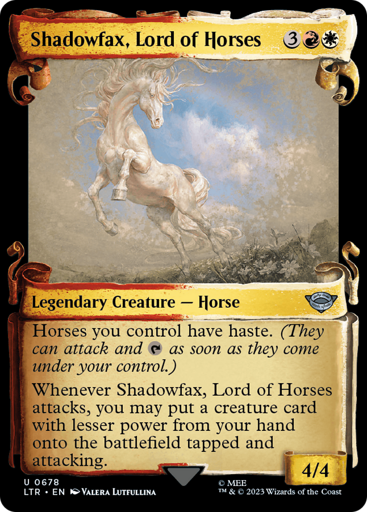 Image of Shadowfax, Lord of Horses (Showcase Scrolls) (LTR-678) - The Lord of the Rings: Tales of Middle-earth: (Showcase) Foil