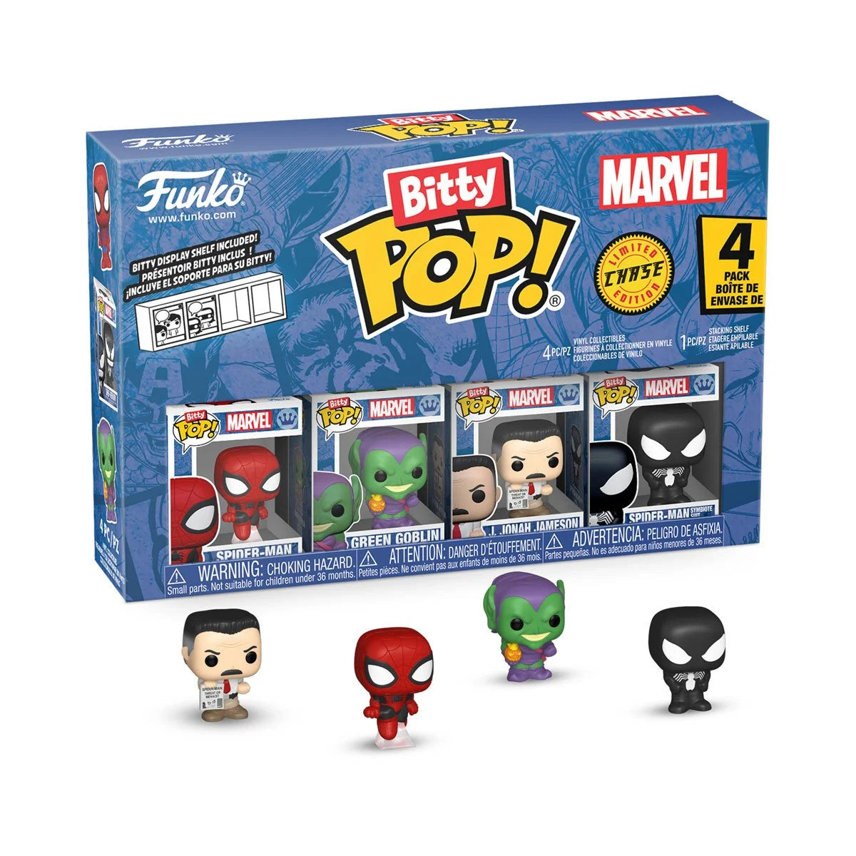 Image of Spider-Man Funko Bitty Pop! Mini-Figure 4-Pack Peter Parker CHASE