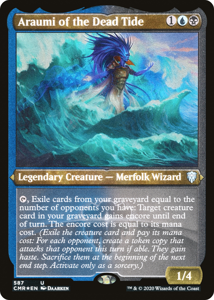 Image of Araumi of the Dead Tide (Foil Etched) (CMR-587) - Commander Legends Foil