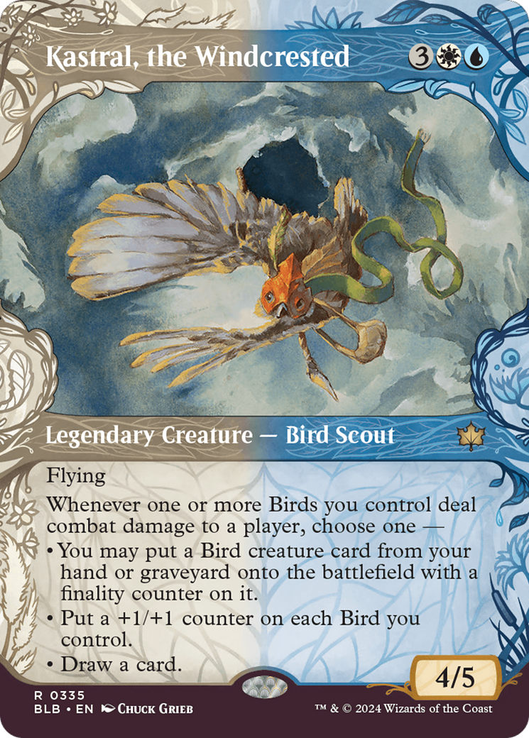 Image of Kastral, the Windcrested (Showcase) (BLB-335) - Bloomburrow: (Showcase) (Borderless) Foil