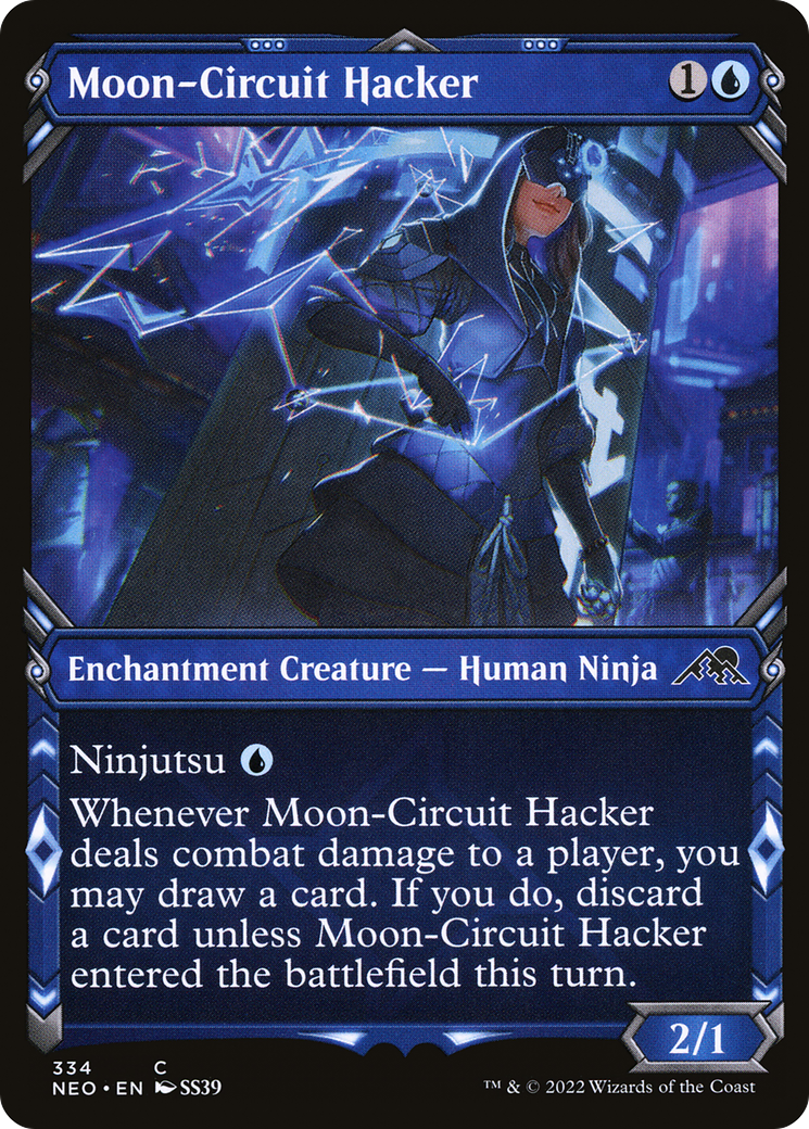 Image of Moon-Circuit Hacker (Showcase) (NEO-334) - Kamigawa: Neon Dynasty: (Showcase) Foil