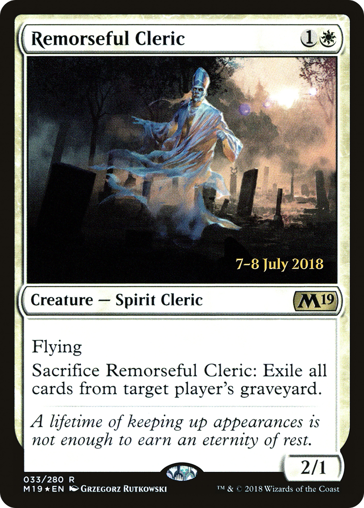 Image of Remorseful Cleric (PRE-33S) - Core Set 2019 Promos Foil