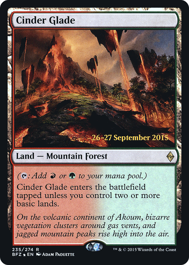 Image of Cinder Glade (PRE-235S) - Battle for Zendikar Promos Foil