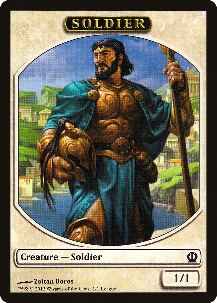 Image of Soldier Token (Theros) (LEP-001) - League Tokens 2013