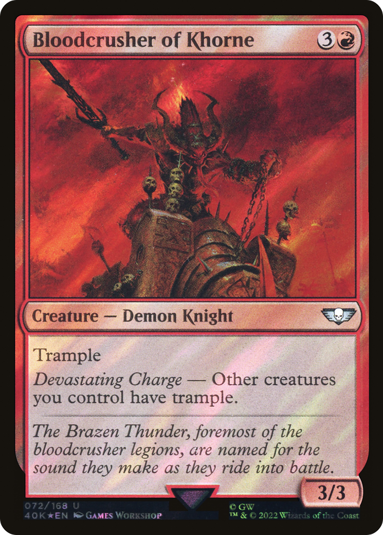 Image of Bloodcrusher of Khorne (Surge Foil) (40K-072) - Warhammer 40,000 Commander Foil