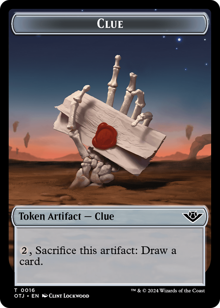 Image of Clue (TOTJ-016) - Outlaws of Thunder Junction Tokens Foil