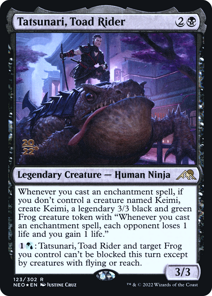 Image of Tatsunari, Toad Rider (PRE-123) - Kamigawa: Neon Dynasty Promos Foil