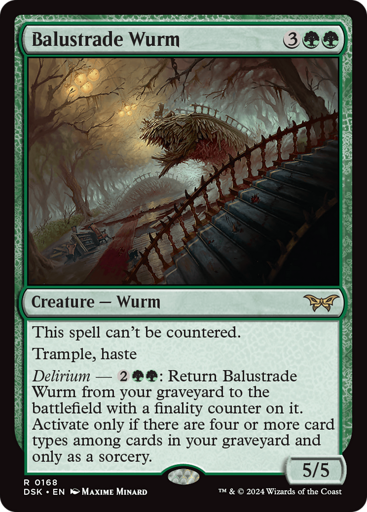 Image of Balustrade Wurm (DSK-168) - Duskmourn: House of Horror Foil