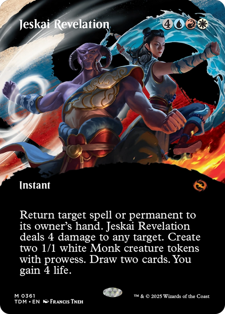 Image of Jeskai Revelation (Borderless) (TDM-361) - Tarkir: Dragonstorm: (Showcase) (Borderless)