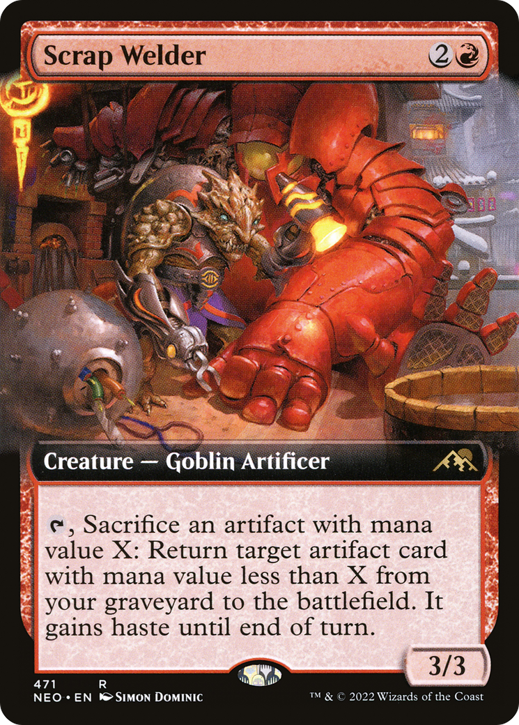 Image of Scrap Welder (Extended Art) (NEO-471) - Kamigawa: Neon Dynasty: (Extended Art) Foil
