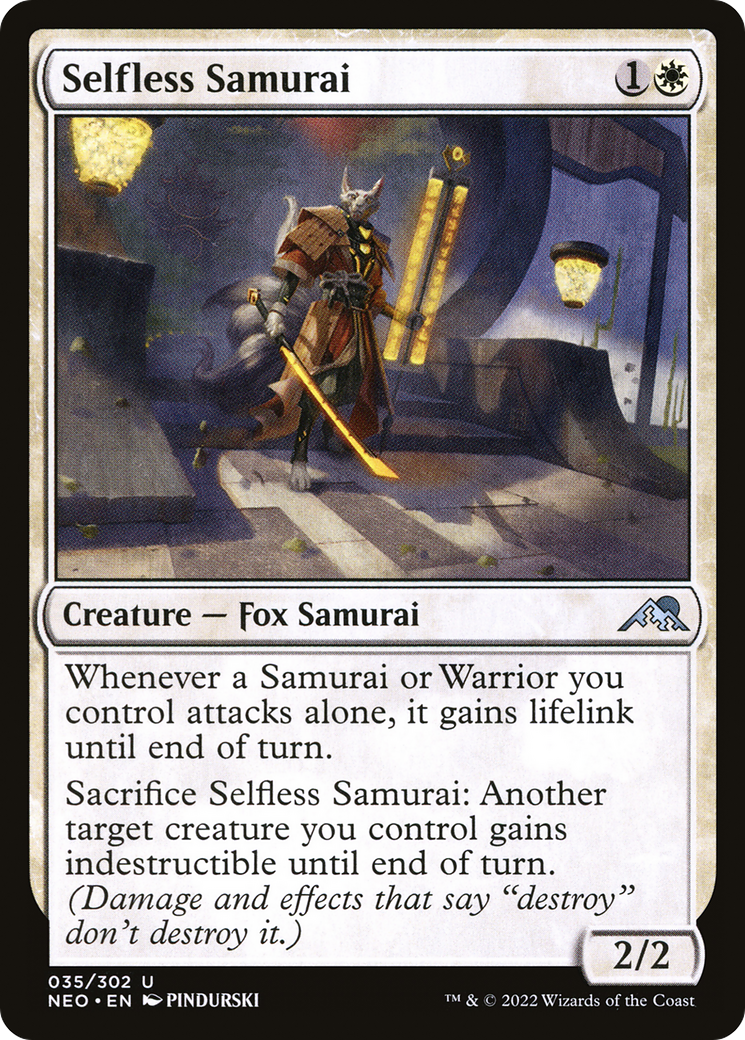 Image of Selfless Samurai (NEO-035) - Kamigawa: Neon Dynasty Foil