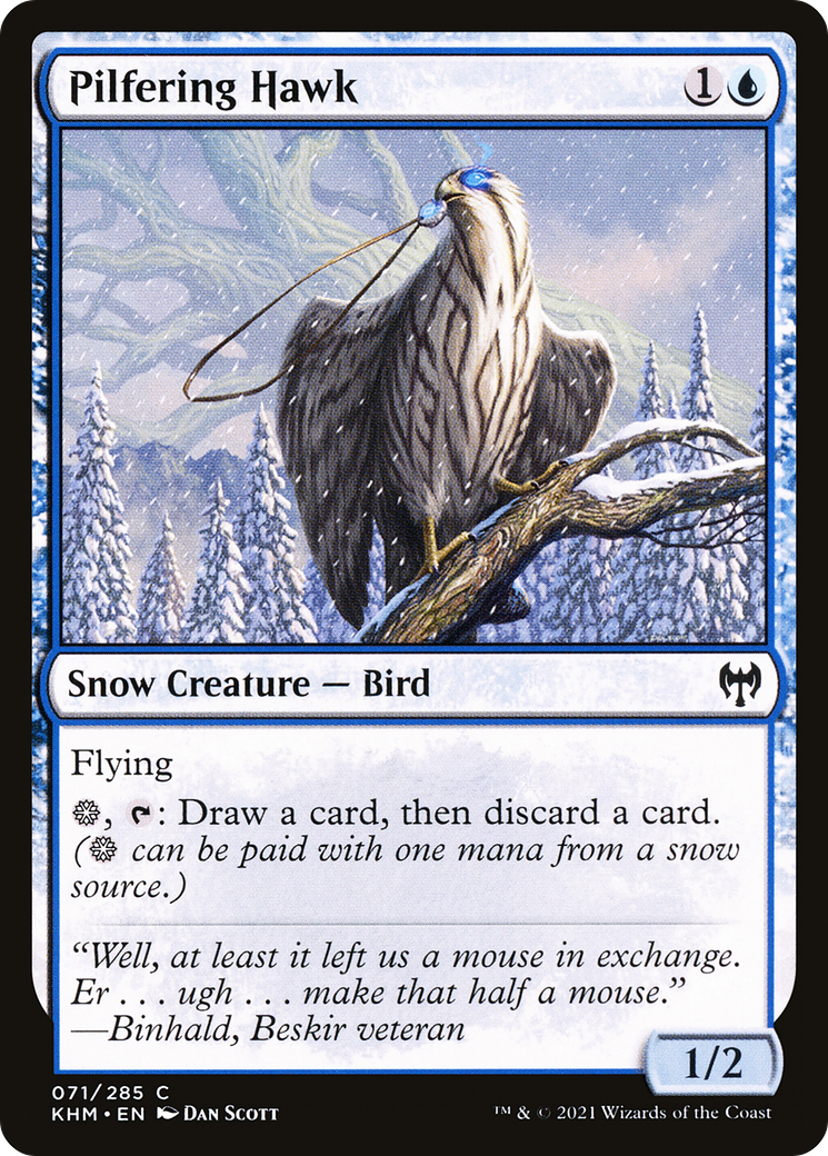 Image of Pilfering Hawk (KHM-071) - Kaldheim: (snow) Foil