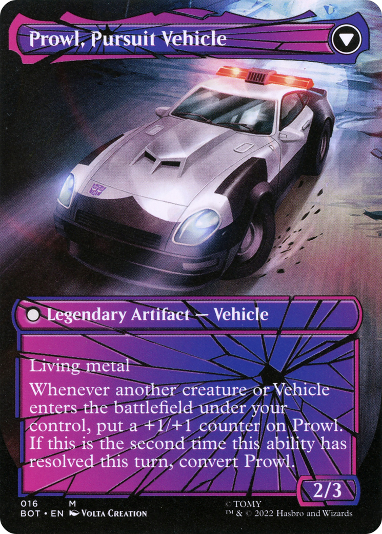 Image of Prowl, Stoic Strategist (Shattered Glass) (BOT-016) - Transformers: (convertdfc, shatteredglass) (Borderless)