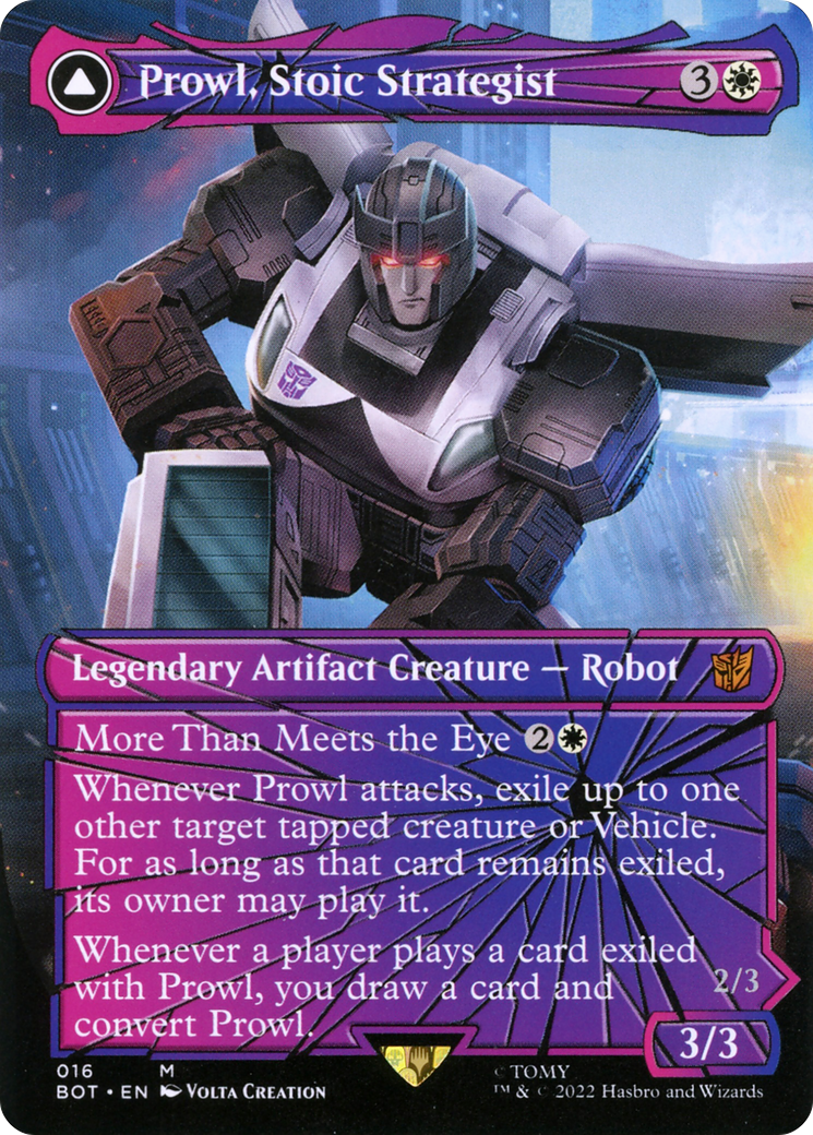 Image of Prowl, Stoic Strategist (Shattered Glass) (BOT-016) - Transformers: (convertdfc, shatteredglass) (Borderless)