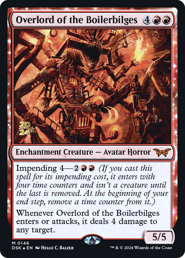 Image of Overlord of the Boilerbilges (PRE-146) - Duskmourn: House of Horror Promos: (enchantment) Foil