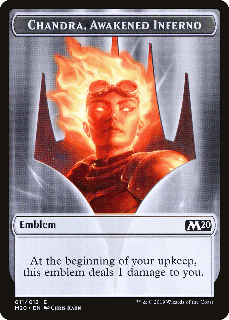 Image of Emblem - Chandra, Awakened Inferno (M20-011) - Core Set 2020 Tokens