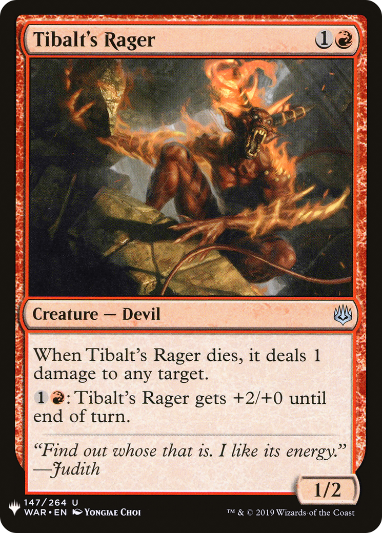 Image of Tibalt's Rager (LIST-WAR-147) - The List