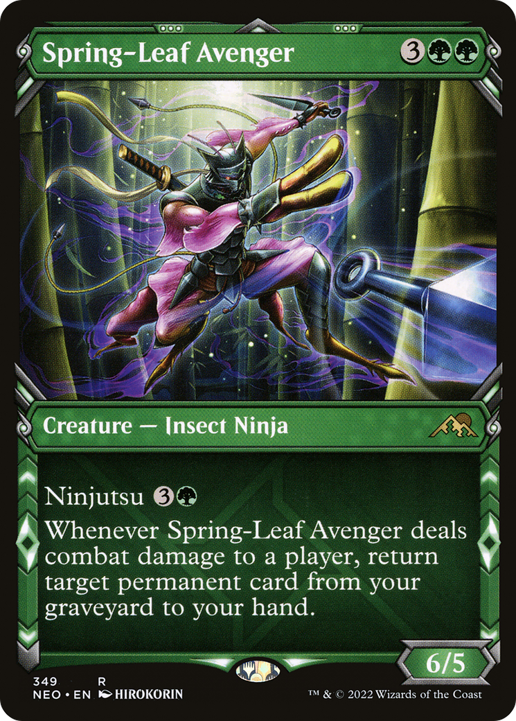 Image of Spring-Leaf Avenger (Showcase) (NEO-349) - Kamigawa: Neon Dynasty: (Showcase) Foil