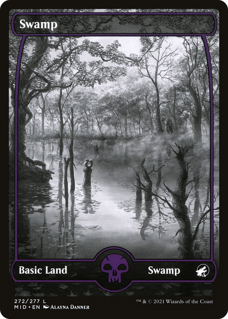 Image of Swamp (272) (MID-272) - Innistrad: Midnight Hunt: (Full Art, Showcase) Foil
