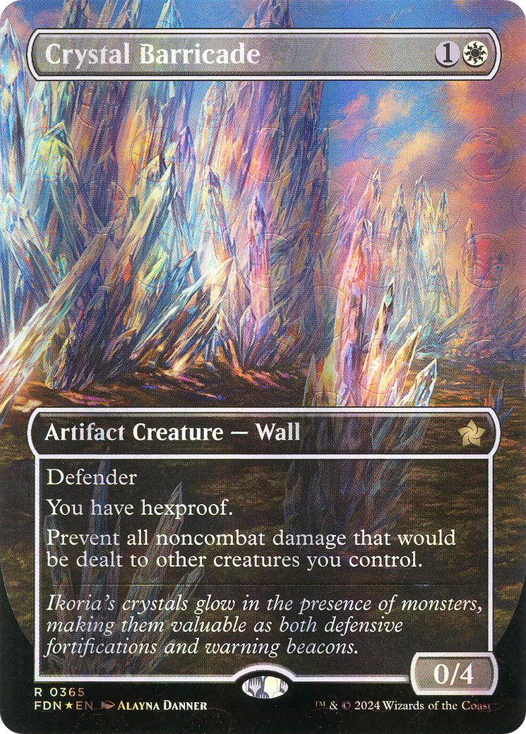 Image of Crystal Barricade (Borderless) (Mana Foil) (FDN-365) - Foundations (Borderless) Foil