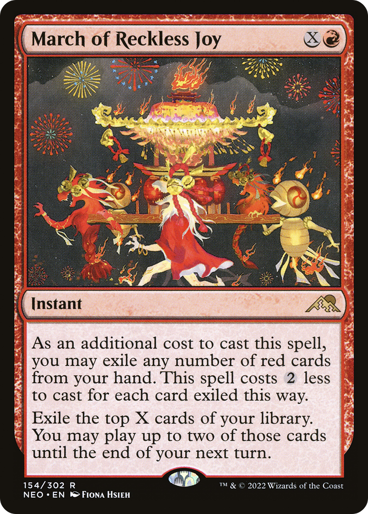 Image of March of Reckless Joy (NEO-154) - Kamigawa: Neon Dynasty Foil