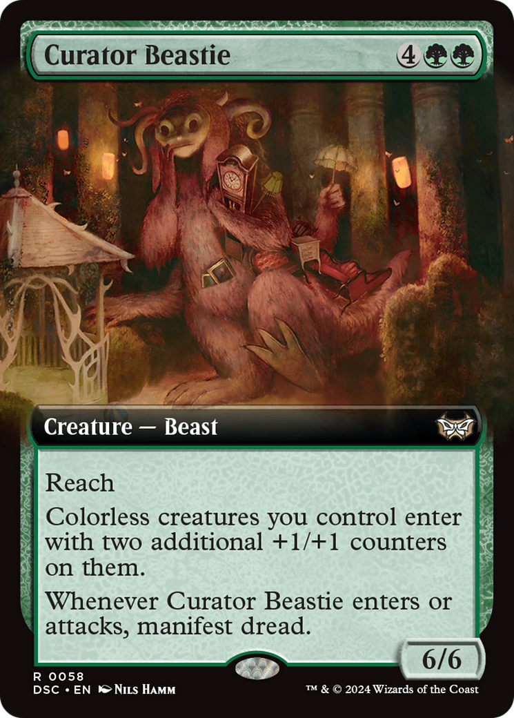 Image of Curator Beastie (Extended Art) (DSC-058) - Duskmourn: House of Horror Commander: (Extended Art)