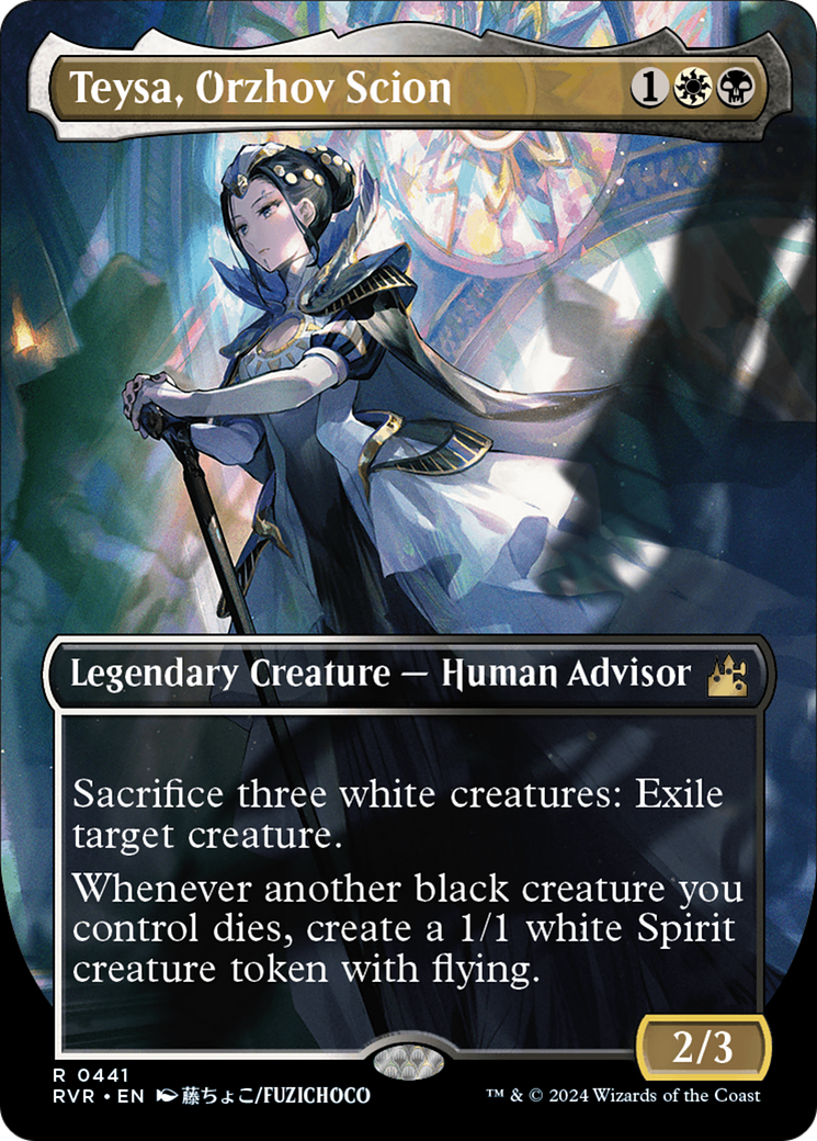 Image of Teysa, Orzhov Scion (Anime Borderless) (RVR-441) - Ravnica Remastered (Borderless) Foil